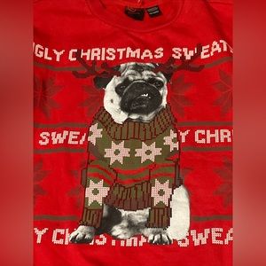 Ugly Christmas Pug Dog Size M Sweatshirt Sweater